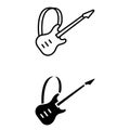 Guitar icons vector set. Music sign collection. sound symbols. Royalty Free Stock Photo