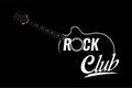 Vector Guitar illustration with cation Rock Club