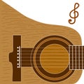 Guitar illustration. Idea for decors, picture in frame, summer holidays, music themes. Isolated vector.