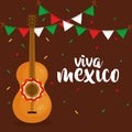 Guitar instrument viva mexico poster