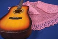 Guitar and knitted wool shawls