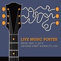 Guitar live music template with funky squiggles