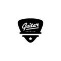 Guitar logo with the basic shape of a guitar pick, perfect for any musical instrument store or anything related to guitar and