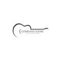 Guitar logo template vector icon illustration Royalty Free Stock Photo