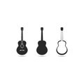 Guitar logo template vector icon illustration Royalty Free Stock Photo