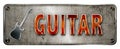 Guitar metal and fire banner