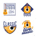 Guitar modern logotypes, stock vector logos
