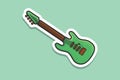 Guitar Music Cartoon Sticker vector illustration. Musical instrument icon concept.