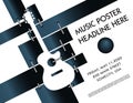 Guitar music festival poster exciting template Royalty Free Stock Photo