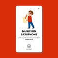 guitar music kid saxophone vector