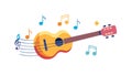 Guitar with Music Notes Melody Song Creative Artistic Expression, vector design Generative AI Royalty Free Stock Photo