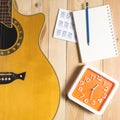 Guitar with Music song writing equipment
