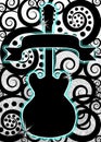 Guitar music spirals poster Royalty Free Stock Photo