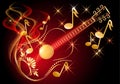 Guitar and musical notes Royalty Free Stock Photo
