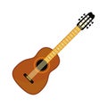 Guitar. A musical stringed instrument in a simple flat style.