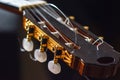 guitar neck with strings and amplifiers