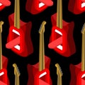 Guitar open mouth pattern seamless. Rock and roll symbol background. vector texture Royalty Free Stock Photo