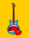 Guitar open mouth. Rock and roll symbol. vector illustration