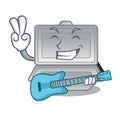 With guitar open styrofoam in the character box Royalty Free Stock Photo