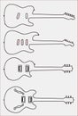 Guitar Outline Collection Royalty Free Stock Photo