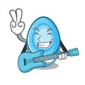 With guitar oxygen mask mascot cartoon
