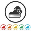 Guitar piano ring icon color set Royalty Free Stock Photo