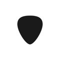 Guitar pick icon. Black silhouette vector illustration isolated