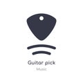 guitar pick outline icon. isolated line vector illustration from music collection. editable thin stroke guitar pick icon on white Royalty Free Stock Photo