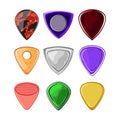 guitar pick set cartoon vector illustration