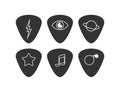 Guitar pick set icon. Mediator for playing the guitar symbol. Sign plectrum vector Royalty Free Stock Photo