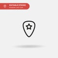 Guitar Pick Simple vector icon. Illustration symbol design template for web mobile UI element. Perfect color modern pictogram on