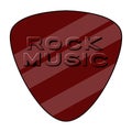 Guitar pick with text. Rock music style