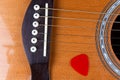 Guitar and pick Royalty Free Stock Photo