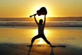 Guitar player on the beach Royalty Free Stock Photo