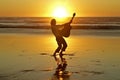 Guitar player on the beach Royalty Free Stock Photo