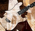 Guitar player on grunge background Royalty Free Stock Photo