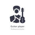 guitar player icon. isolated guitar player icon vector illustration from professions & jobs collection. editable sing symbol can