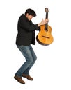 Guitar Player Jumping Royalty Free Stock Photo