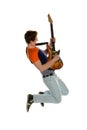 Guitar player Jumping Royalty Free Stock Photo