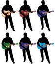 Guitar player silhouette Royalty Free Stock Photo