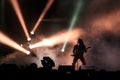 Guitar player silhouette on the stage