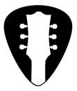 Isolated Guitar Silhouette Plectrum