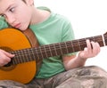 Guitar practice Royalty Free Stock Photo