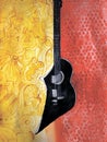 Guitar with red & yellow background for fliers