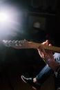 Guitar riff closeup. String electric instrument Royalty Free Stock Photo