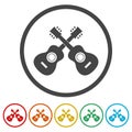 Guitar ring icon, color set Royalty Free Stock Photo