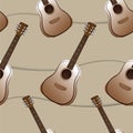Guitar seamless pattern