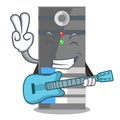 With guitar server data in the cartoon shape