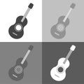 Guitar set icon vector. Vector icon on white-grey-black color. Royalty Free Stock Photo