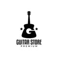 Guitar in the shape of the letter g, perfect for musical instrument shop logos or anything related to music and guitars Royalty Free Stock Photo